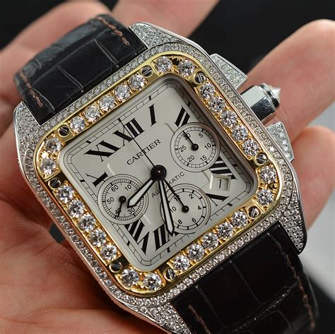 cartier gold watches|cartier gold watch with diamonds.